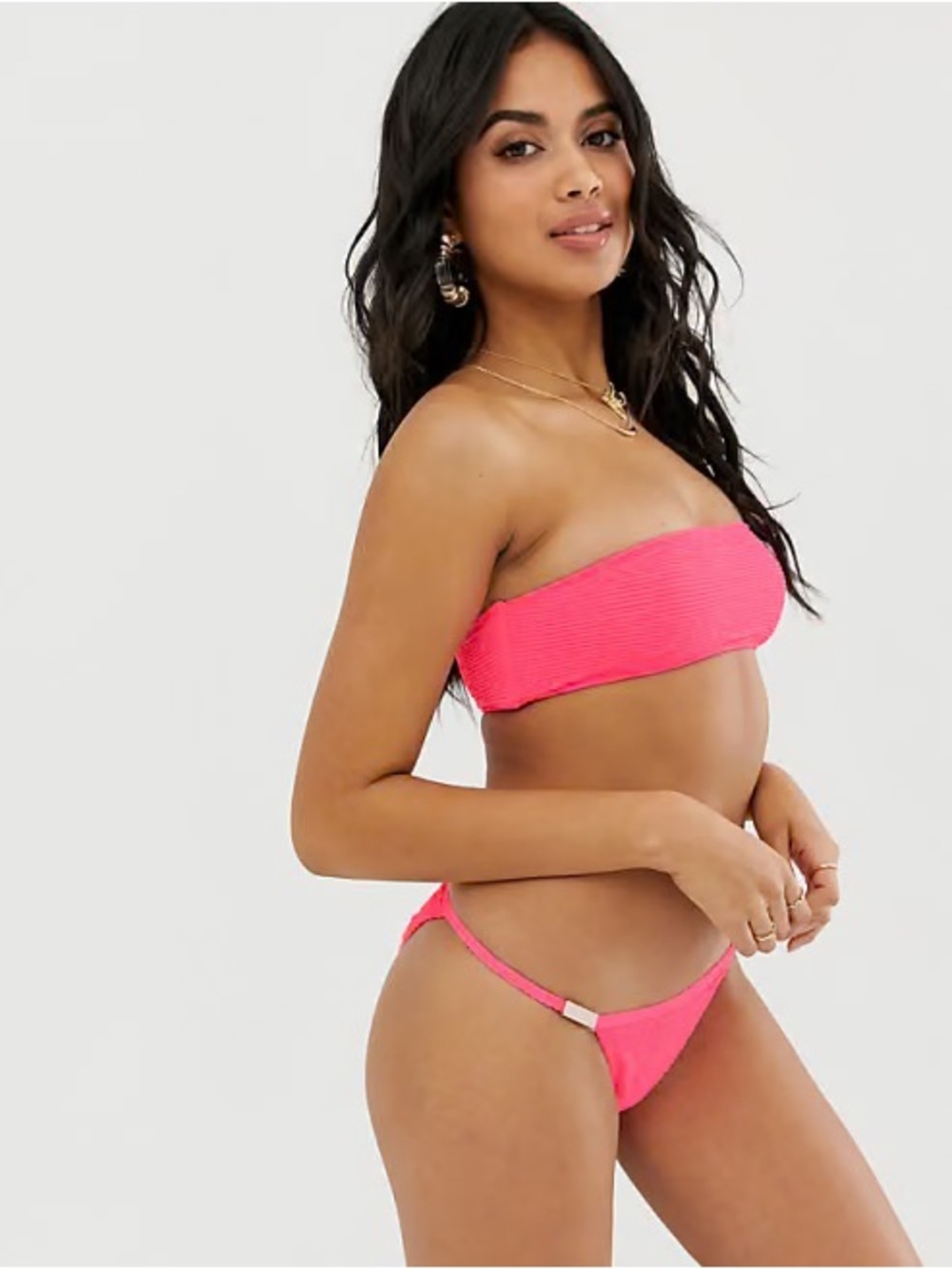 River island Strapless Bandeau Bikini Set in Hot Pink. Eu 34! Like new. SET